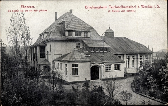 Ak Teichwolframsdorf in Thüringen, Erholungsheim, Ebenezer, Hausansicht