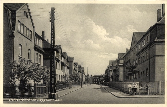 Postcard Lichtentanne Saxony, Zeppelinstraße