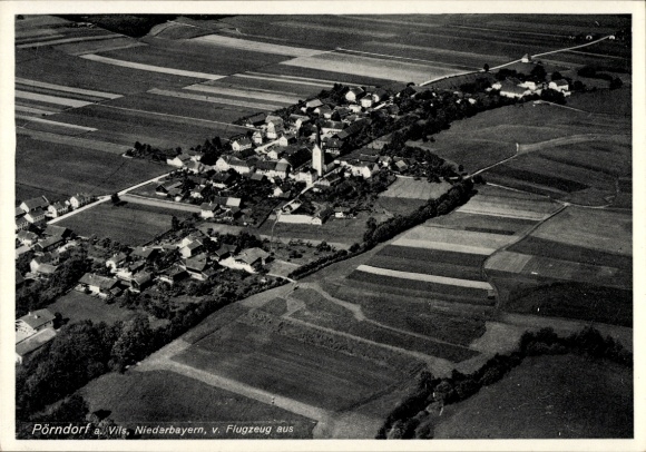 Postcard Pörndorf Aldersbach in Lower Bavaria, aerial photograph