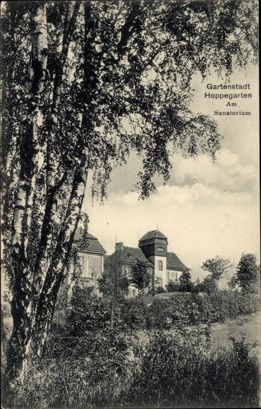 Postcard Hoppegarten Märkisch Oderland, garden city at the sanatorium