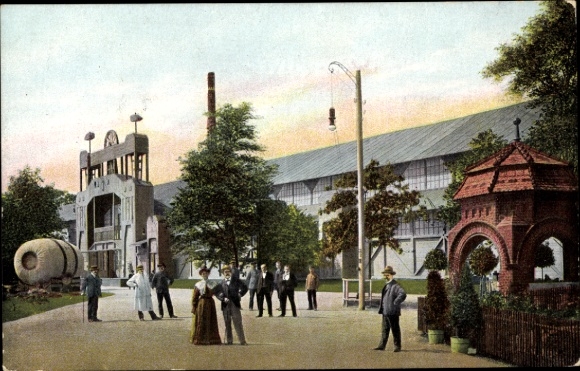 Postcard Zwickau in Saxony, Trade and Industry Exhibition 1906, Machine Hall with Klippelsack