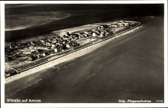 Postcard Wittdün on Amrum Nordfriesland, aerial photograph