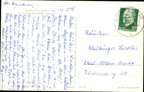 Ak Bucha Cavertitz in Sachsen, Kirche, Gaststätte Waldhof