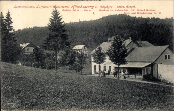 PC Hirschsprung Altenberg in the Ore Mountains, Inn zur Ladenmühle, owner Richard Schröter