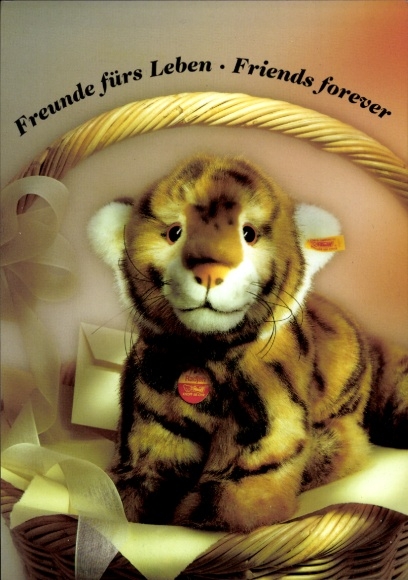 Postcard Steiff cuddly toys, advertising, tiger