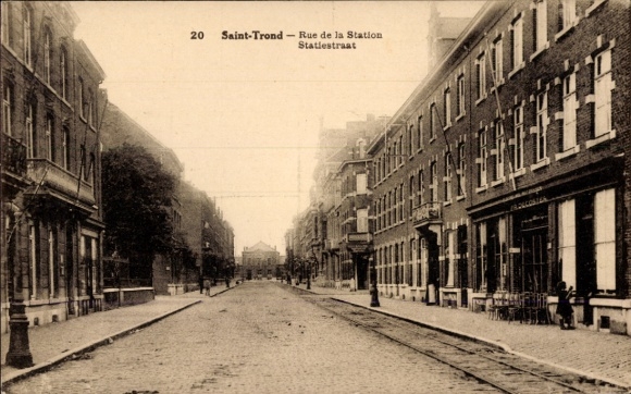 CPA Saint Trond Sint-Trond Vlaanderen Limburg, Rue de la Station