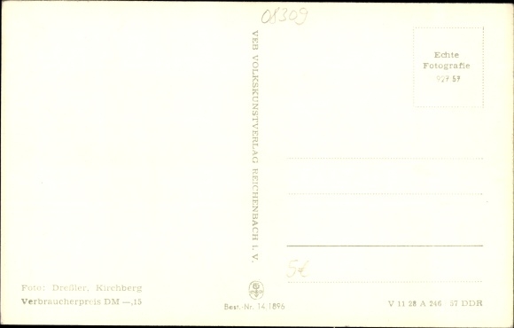 Postcard Blauenthal Eibenstock in the Ore Mountains, valley view, train station