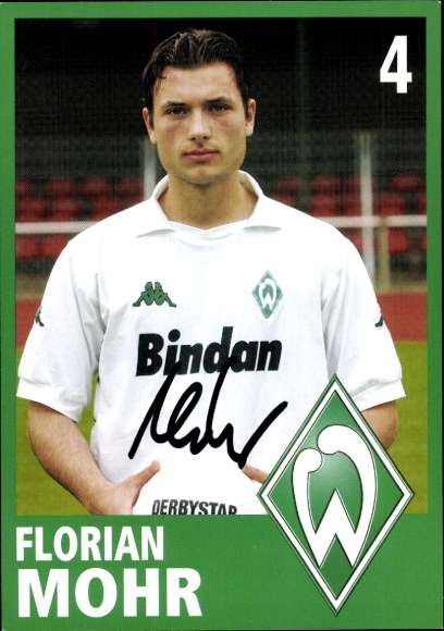 Autogrammkarte Fußballer Florian Mohr, Werder Bremen, Autogramm