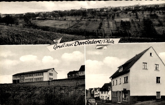 Postcard Donsieders in the Palatinate, general view, partial views