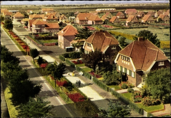 Postcard Wiesmoor in Ostfriesland, housing estate, main street, surroundings