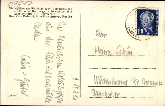 Postcard Schindelbach Großrückerswalde in the Ore Mountains, Schindelbachmühle