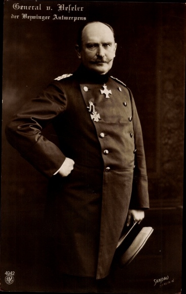 PC Generaloberst Hans von Beseler, portrait, the conqueror of Antwerp, order Pour le Merite