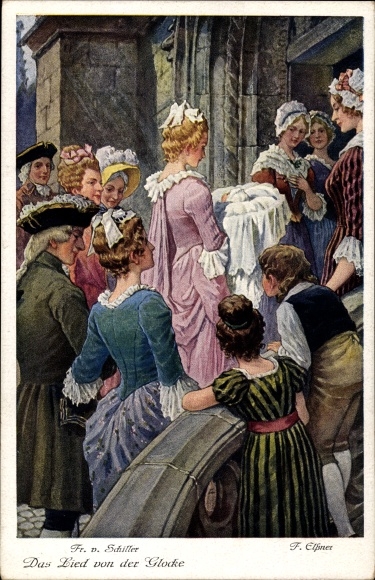Artist PC Elssner, F., The Song of the Bell by Schiller, baptism, entry into the church
