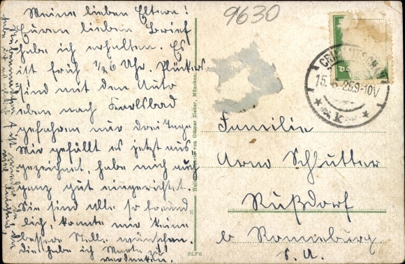 Postcard Crimmitschau, Wettin fountain with Lutherhof