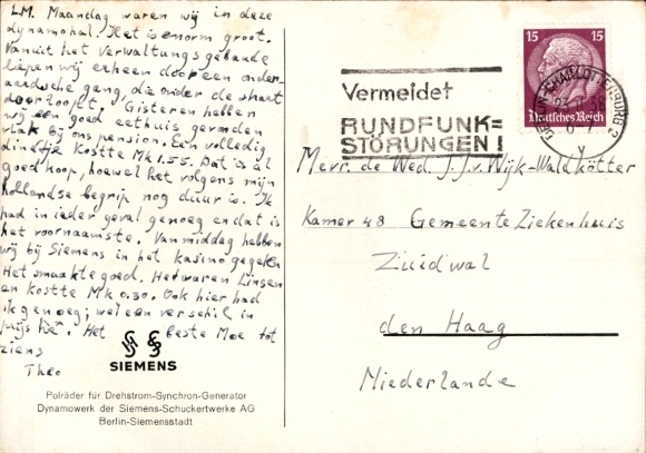Postcard Berlin Spandau Siemensstadt, Siemens, pole wheels for three-phase synchronous generator