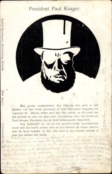 Vexier Postcard South Africa, President Paul Kruger