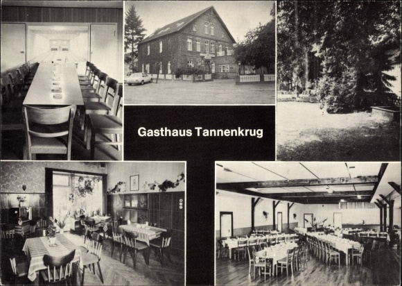 Postcard Lachendorf in Lower Saxony, Inn Tannenkrug, inside and outside, bowling alley