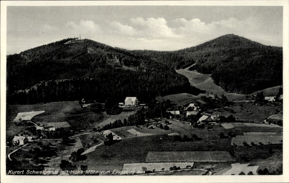 Postcard Schweigmatt Raitbach Schopfheim in Baden, climatic health resort Hohe Möhr, aerial photograph, Black Forest