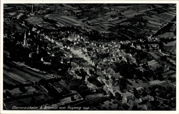 Postcard Oberöwisheim Baden Württemberg, aerial photograph