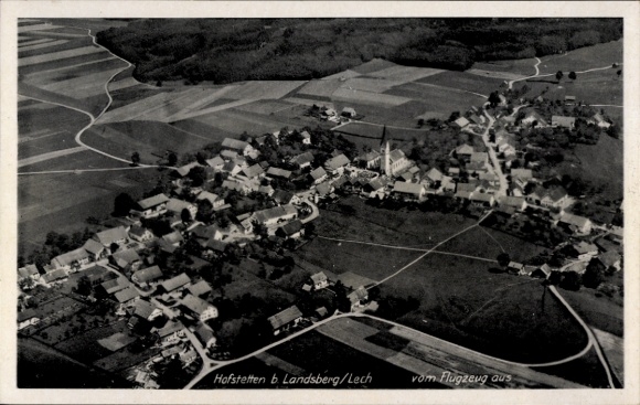 Postcard Hofstetten in Upper Bavaria, aerial photograph