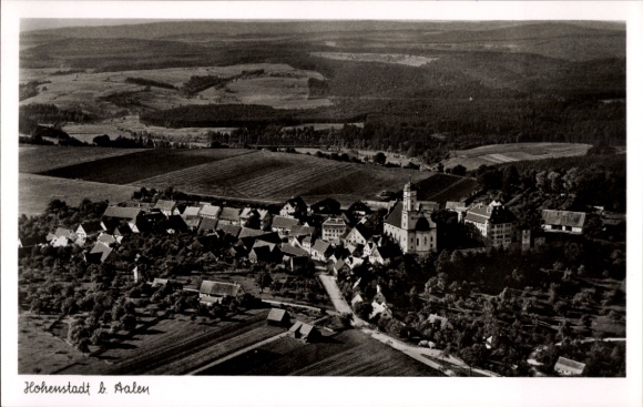 Postcard Hohenstadt in Württemberg, aerial photograph