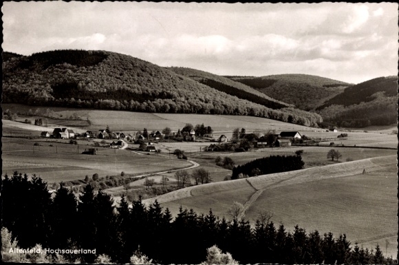 Postcard Altenfeld Winterberg, Altenfeld Hochsauerland, landscape with hills, villages, fields