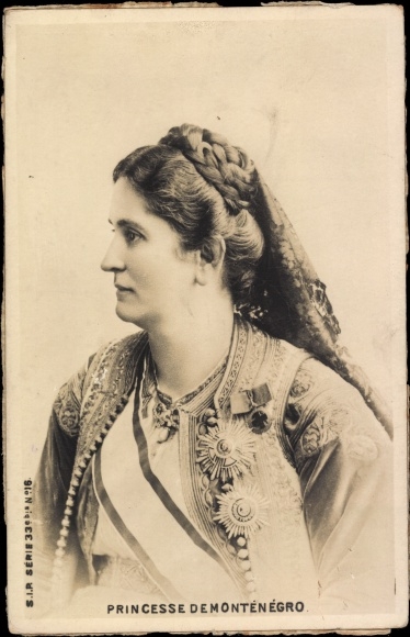 Postcard Queen Milena of Montenegro, portrait