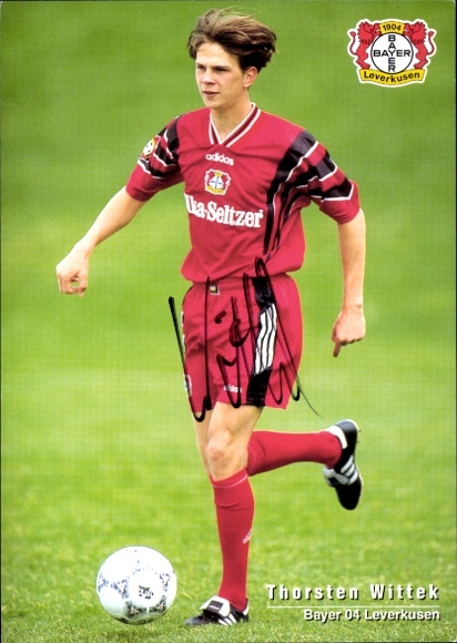 Autogrammkarte Fußballer Thorsten Wittek, Bayer 04 Leverkusen, Autogramm