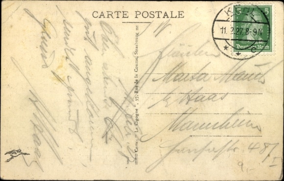 Postcard Strasbourg Straßburg Elsass Bas Rhin, Rhine Bridge, French Customs Buildings