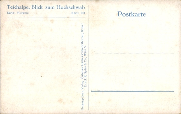 Postcard Styria, Teichalpe, Hochschwab