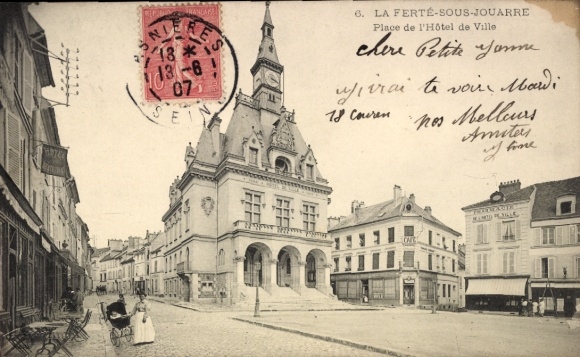 Ak La Ferté sous Jouarre Seine et Marne, Rathausplatz