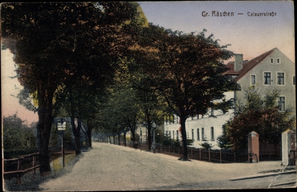 Postcard Großräschen in Lower Lusatia, Calauer Strasse