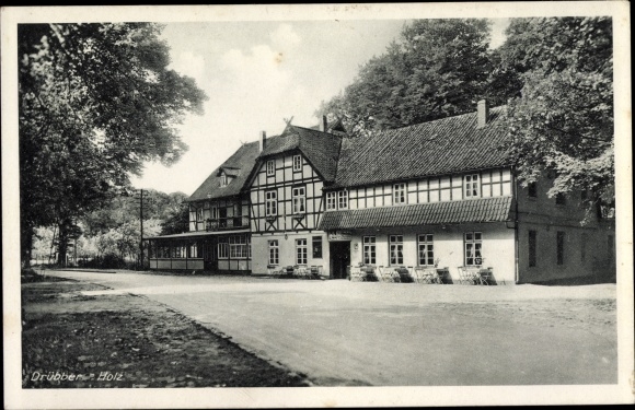 Postcard Drübberholz Dörverden in Lower Saxony, inn, owner Fritz Bruns