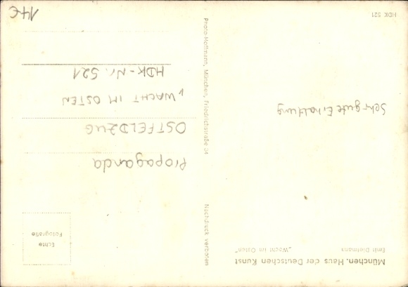 Artist Postcard Dielmann, Watch in the East, Infantry with white snow shirt, Wehrmacht, HDK 521