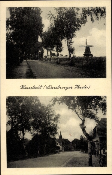 PC Hanstedt in the North Heath, street section, windmill