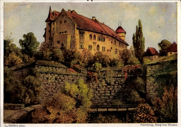 KP artystyczna Mößler L., Norymberga, zamek od strony zachodniej