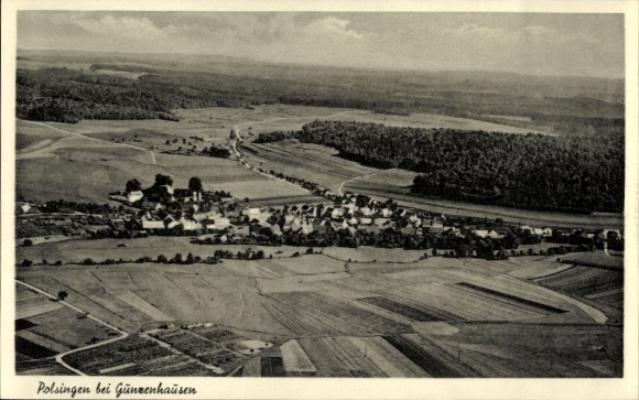 Ak Polsingen in Mittelfranken, Fliegeraufnahme