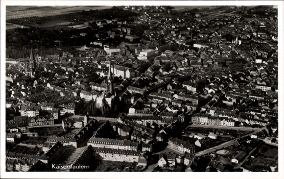 Postcard Kaiserslautern in the Palatinate, aerial photograph