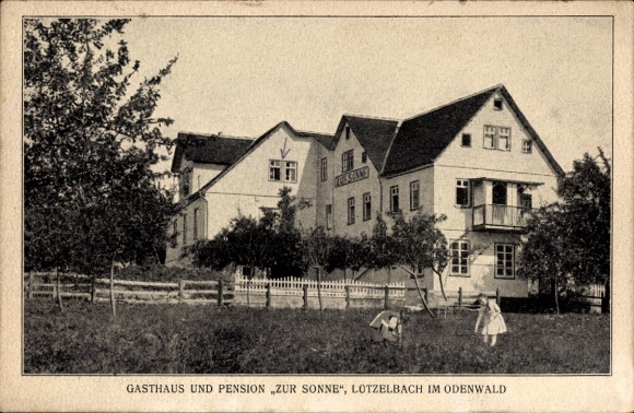 Postcard Lützelbach in the Odenwald Hessen, Pension Zur Sonne