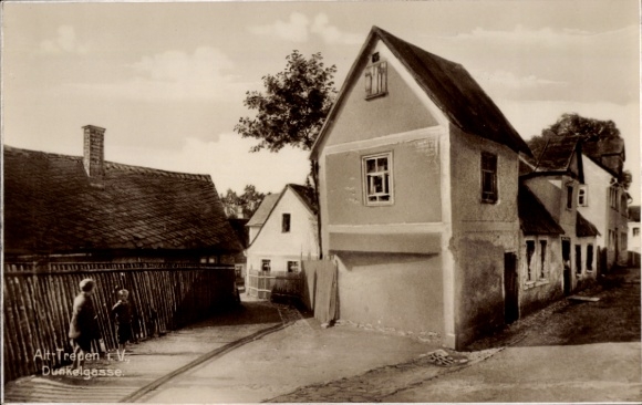 Postcard Treuen im Vogtland, Dunkelgasse