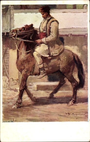 Artist Postcard Mrkvicka, IV, peasant from Zaribrod area, Dimitrovgrad