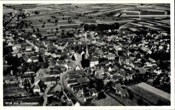 Postcard Godramstein Landau in der Pfalz, aerial photograph