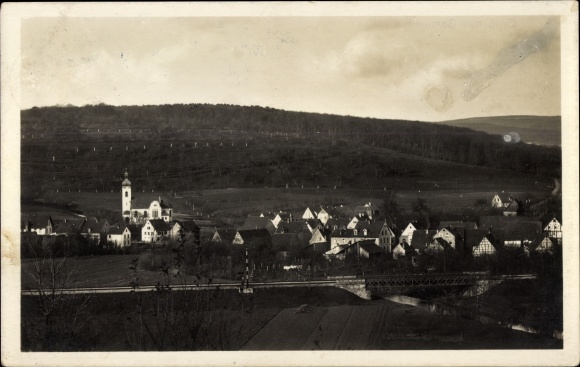 Postcard Bammental in Baden, view of the town