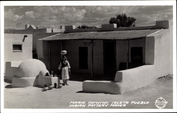 Photo Postcard Isleta Pueblo New Mexico USA, Marie Chiwiwi, Indian Pottery Maker