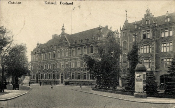 Ak Cottbus in der Niederlausitz,  Kaiserl. Postamt,  Architektur, 