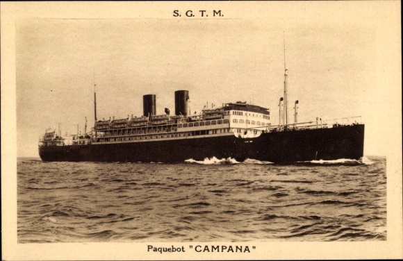Ak Paquebot Campana, SGTM, Transatlantique, zicht stuurboord