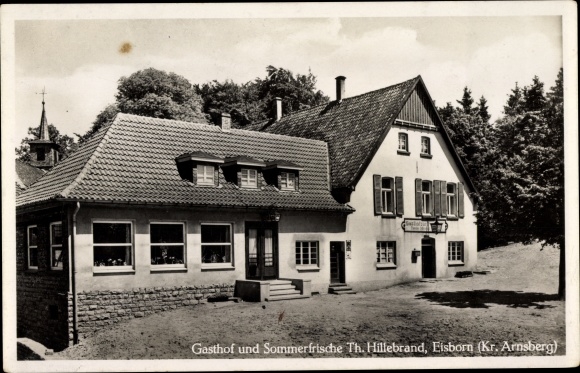 Postcard Eisborn Balve in Sauerland, inn and summer resort