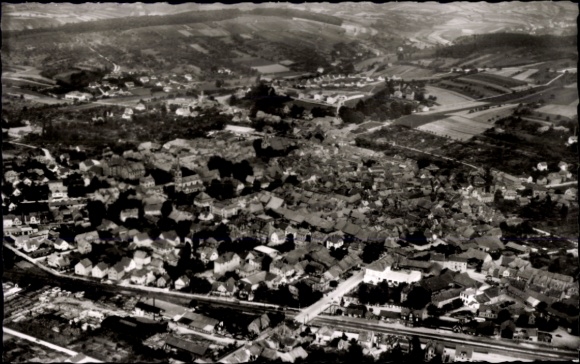 Ak Groß Umstadt in Hessen, Fliegeraufnahme, Weininsel