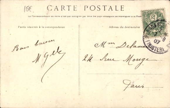 Postcard Plougastel Daoulas Finistère, weddings, family invitations