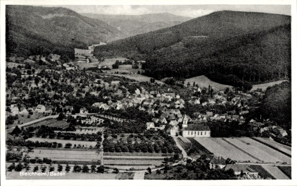 Ak Bleichheim in Baden Herbolzheim im Breisgau Schwarzwald, Fliegeraufnahme